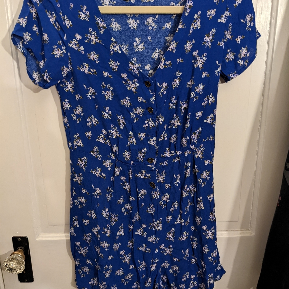 Royal Blue, floral print Romper - Wild Fable - xs!
